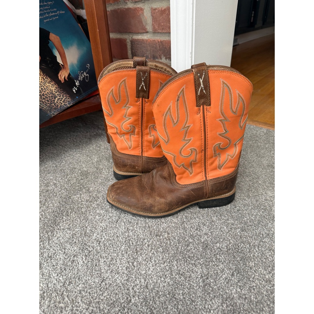 Twisted X Children's Top Hand Tan & Orange Boots Youth Size 5 Women's 6.5–7